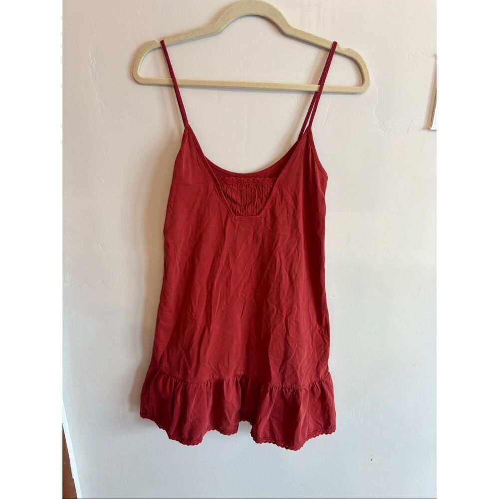 Anthropologie Tunic Red Blouse Size S